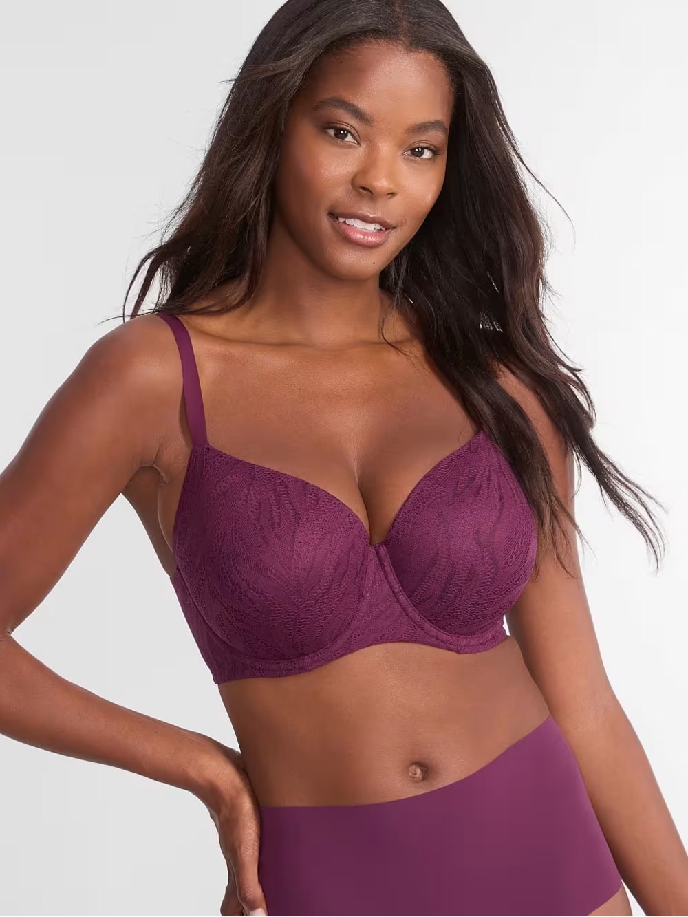 NWT Bare Necessities t shirt bra burgundy 40DDD